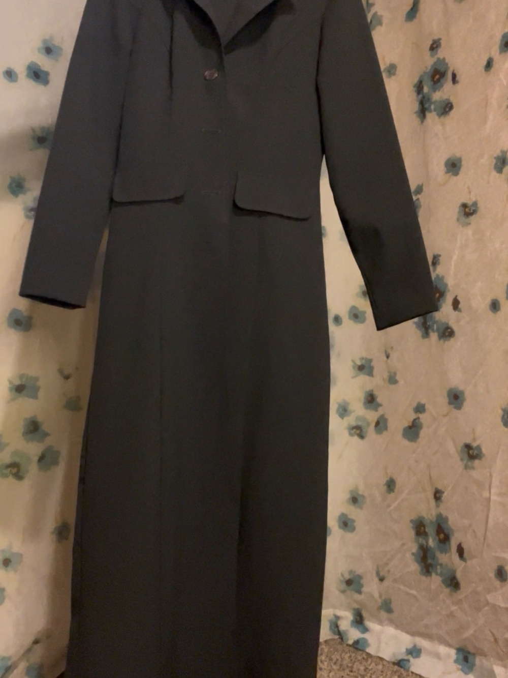 Women's Long Black Trench Coat with Tailored Fit